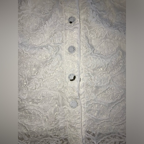 Sandro white live lace button down dress sz 36 - Picture 12 of 16